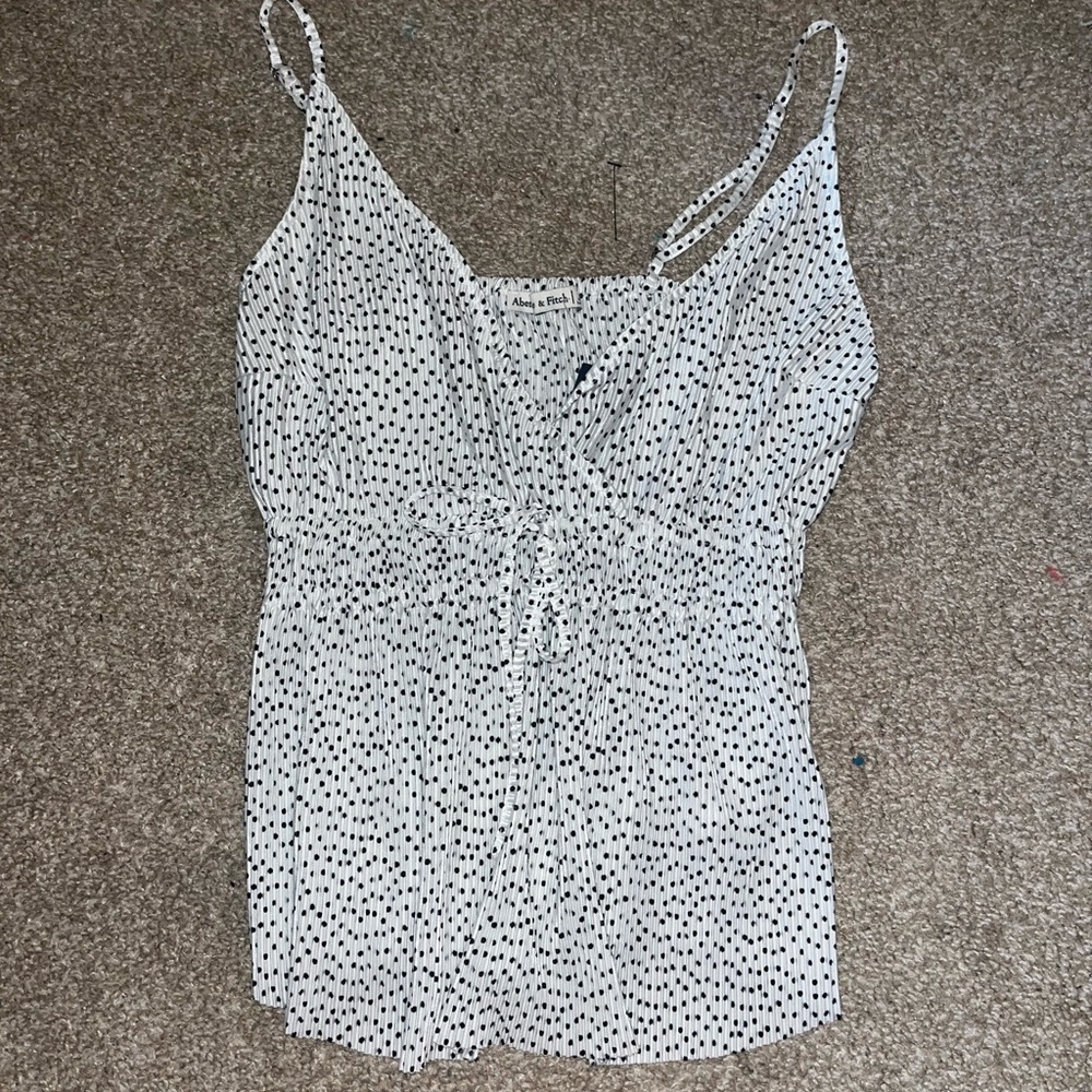 Black And White Abercrombie and Fitch Polka Dot Babydoll Tank. Size XS. NWT
